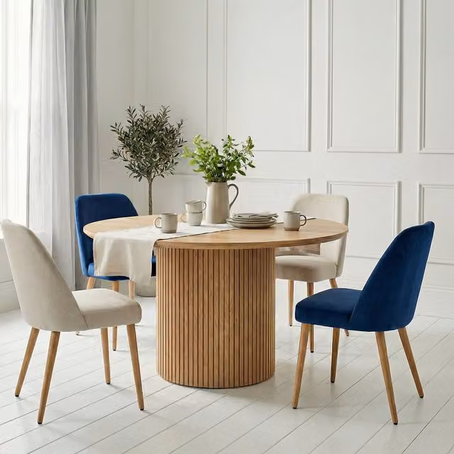 Noa and Nani Modern Round Dining Table in Natural Pine