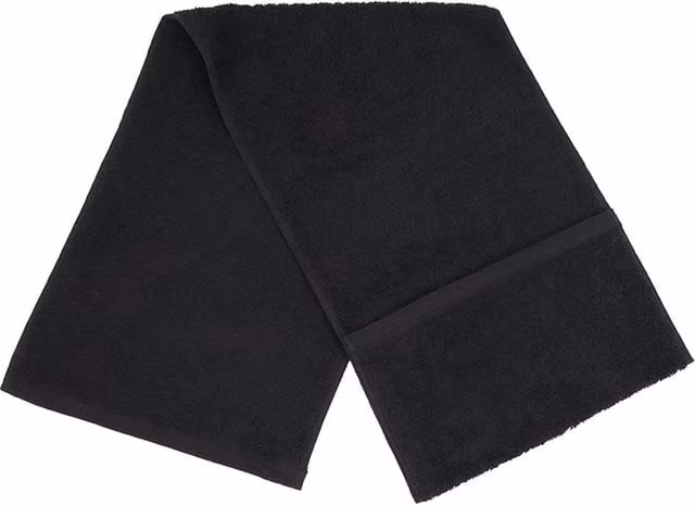 Towel City Pocket Gym Towel in Black Cotton