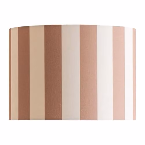 ValueLights Callie Colour Clash Brown and Multicolour Stripe Fabric Drum Lamp Shade, Cylinder Shape, Shade Width: 29.5 cm