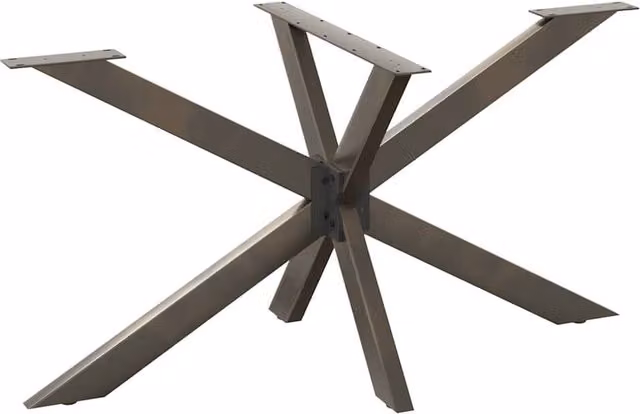 Berkfield Home Spider Shape Dining Table Legs in Black Matt Steel, W: 150 cm, D: 78 cm, H: 72-73 cm