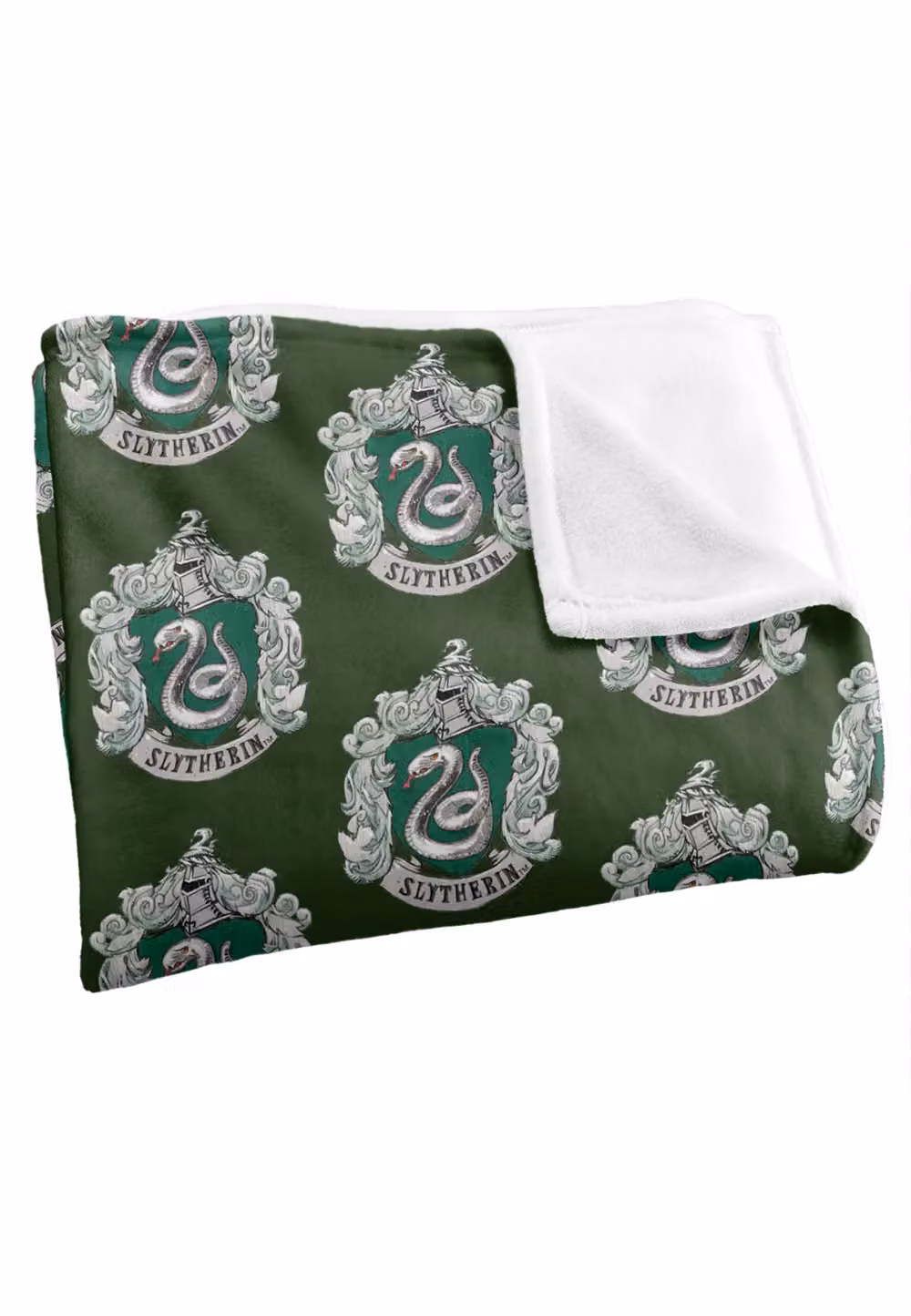 LOGOVISION Harry Potter Slytherin Fleece Throw Blanket, White, Green and Multicolour, W/D/H: 152 x 127 x 1 cm – 3