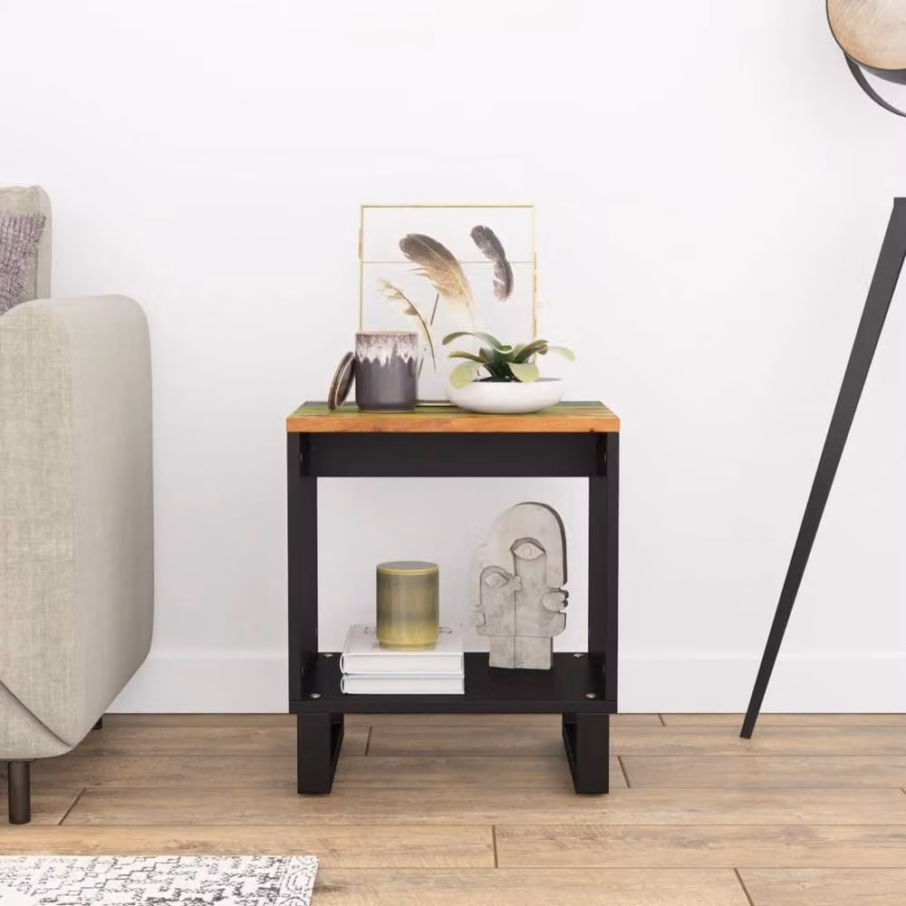 Berkfield Home Industrial Coffee Table in Brown, Solid and Engineered Wood, W/D/H: 40 x 31 x 46 cm – 3