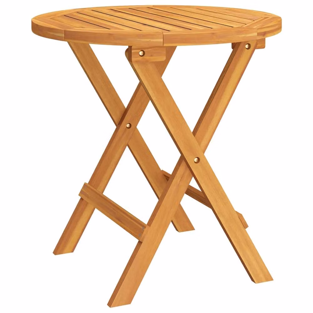 Berkfield Home Bistro Table in Brown Solid Acacia Wood, Diameter: 46 cm, Height: 47 cm – 2