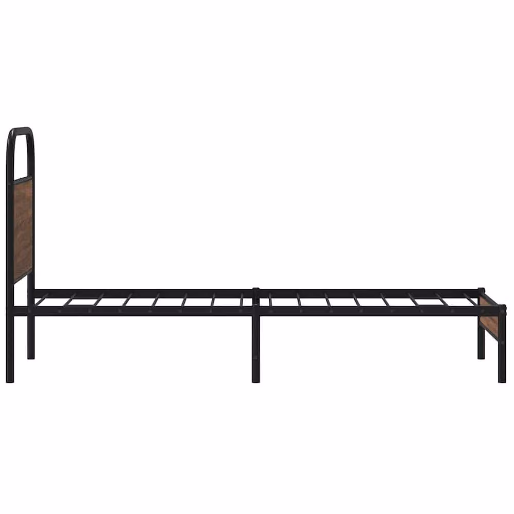 Berkfield Home Bed Frame in Brown Oak, W/D/H: 190 x 75 x 75 cm – 4