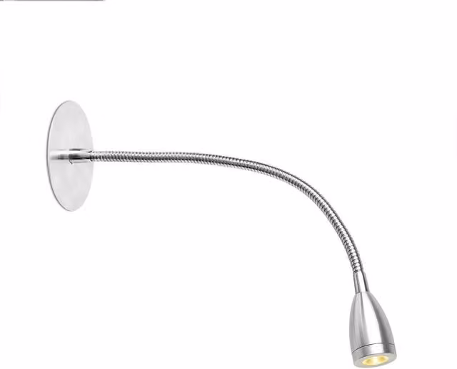 Faro Loke LED Adjustable Indoor Wall Reading Lamp in Chrome and Grey, Width: 32 cm