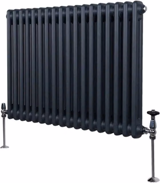 Monstershop Traditional 2 Column Steel Radiator in Anthracite Grey, W: 60.0 cm, D: 7.0 cm, H: 83.2 cm – 1