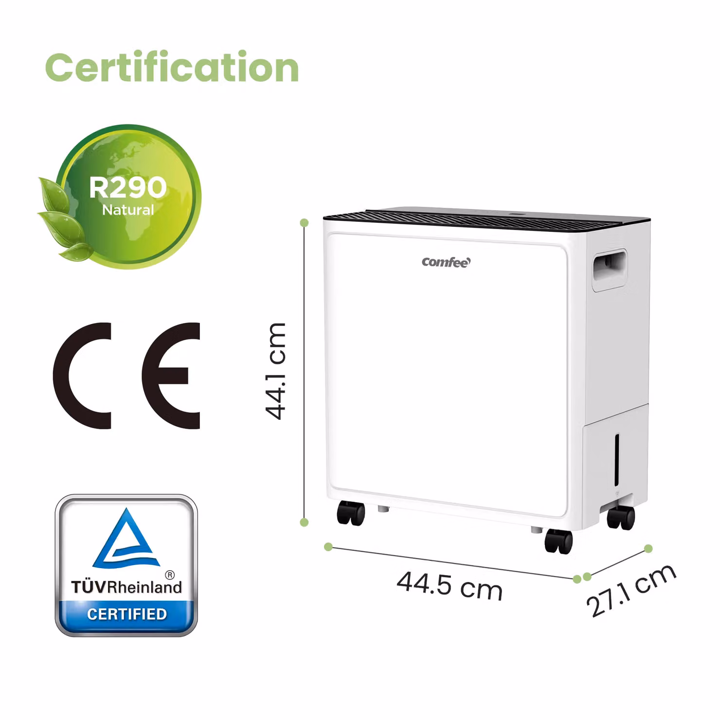 Living and Home 30L/Day Dehumidifier with 3.4L Tank, App Control and Continuous Drain, White – 3