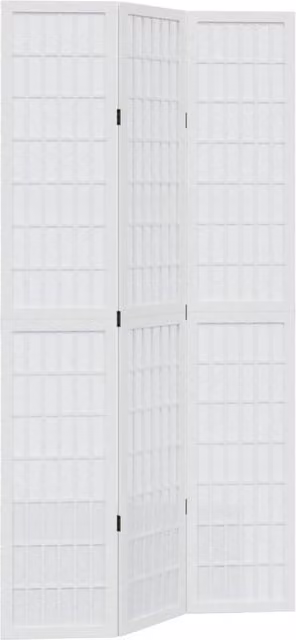 Berkfield Home 3-Panel Room Divider in White Solid Paulownia Wood