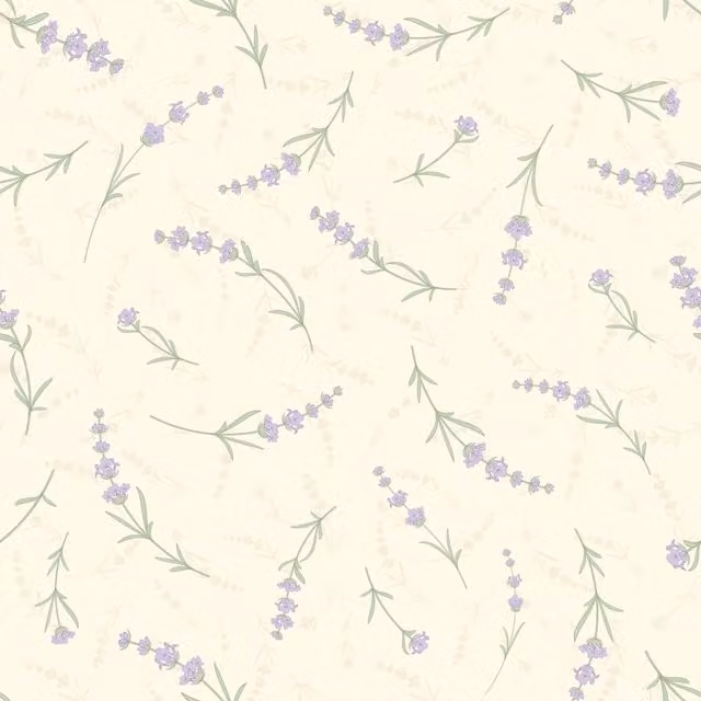 I Love Wallpaper Botanical Lavender Cascade Wallpaper in Beige, Yellow and Purple