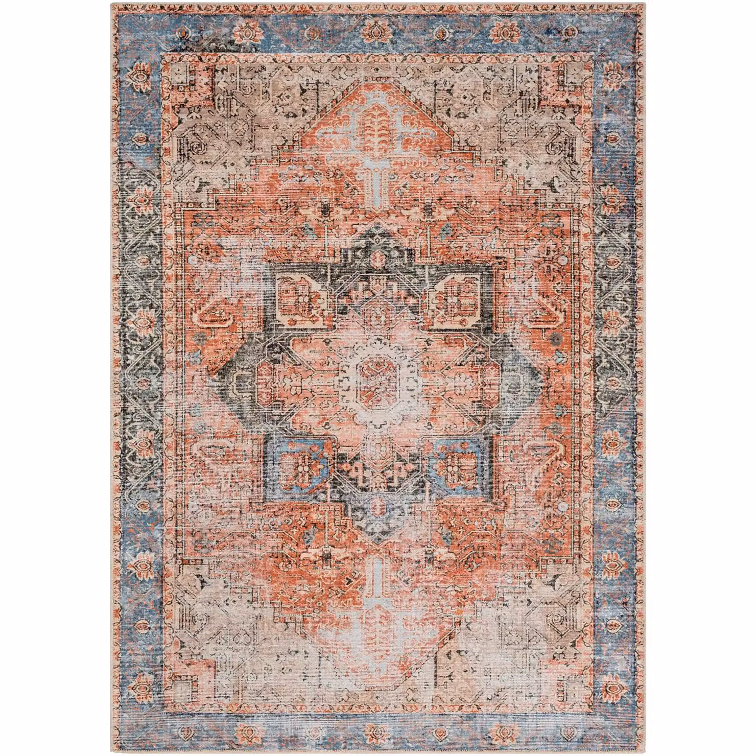 Livabliss Amelie Washable Terracotta Vintage Boho Living and Dining Room Rug, W: 200 cm, D: 275 cm – 2