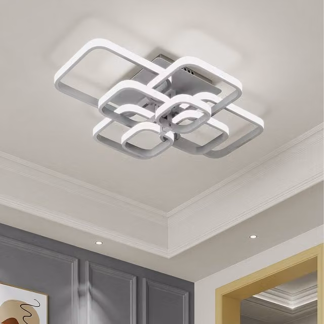 Komore Dimmable Square LED Ceiling Light in White