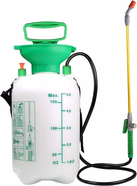 MantraRaj Manual Pressure Sprayer for Weed and Pest Control, 5 l, Green, White and Transparent