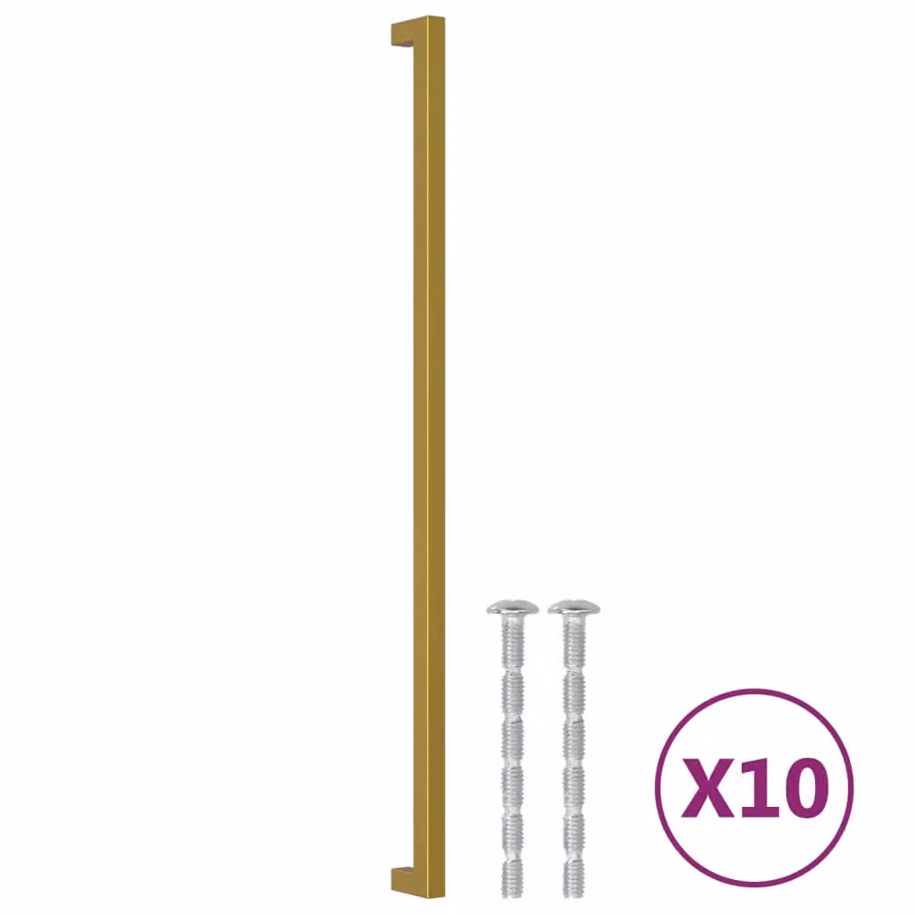 Berkfield Home Gold Matt Stainless Steel Bar Cabinet Handles, 10 Pack, Length: 48 cm – 2