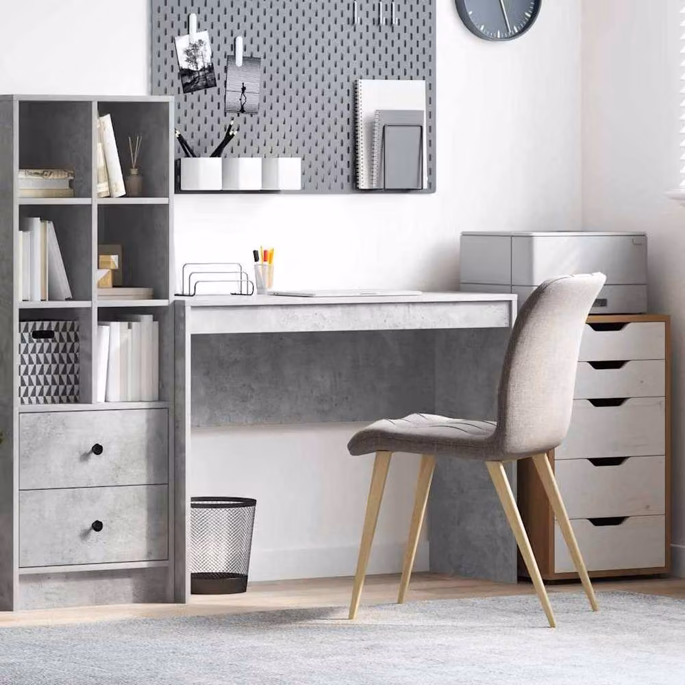 Berkfield Home Writing Desk in Concrete Grey, W/D/H: 100 x 40 x 76 cm – 2