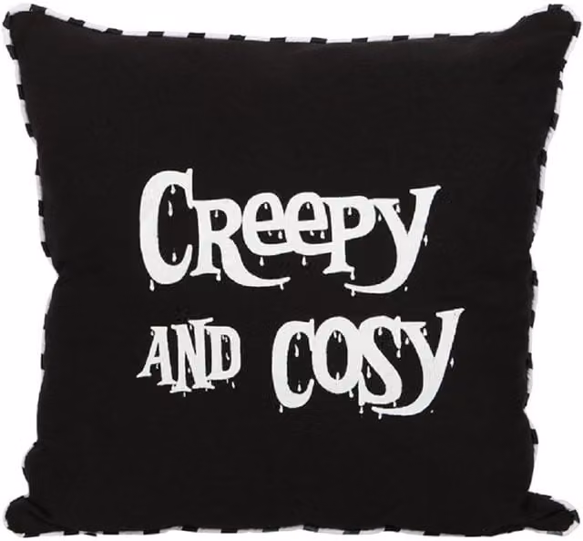KDMK Creepy Cosy Striped Square Cushion Cover, Black and White, W: 35 cm
