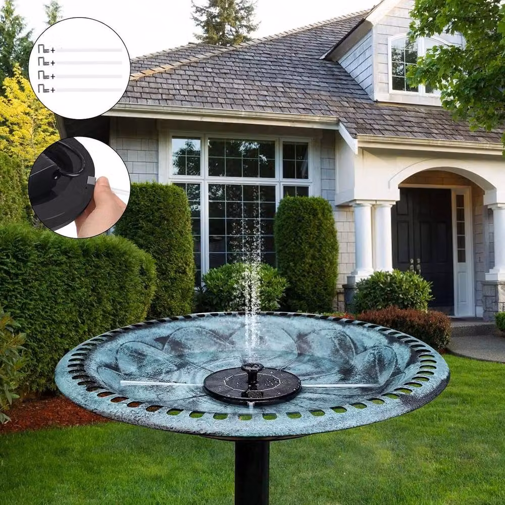 EONLION Black Solar Floating Fountain Pump Water Feature for your Garden – 3
