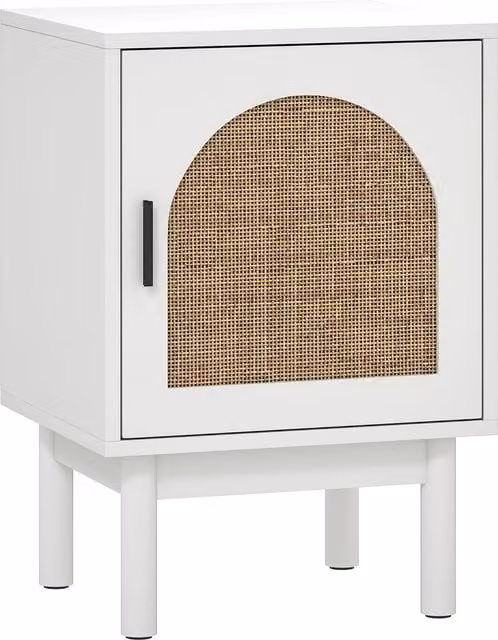 HOMCOM White Rattan and Wood Bedside Table for your Bedroom