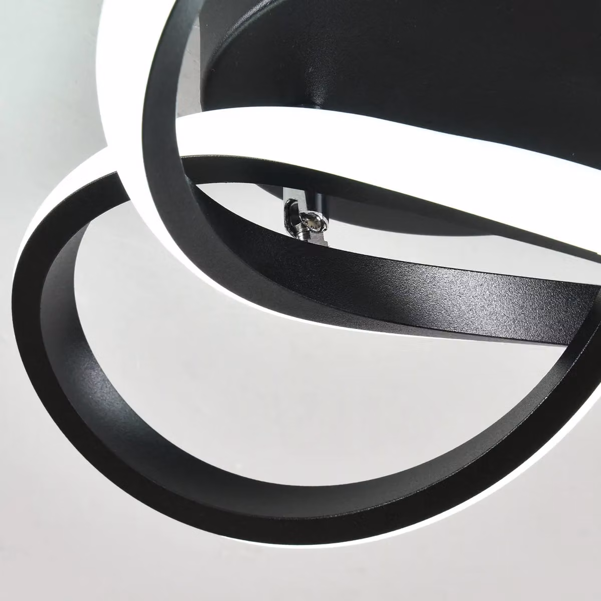 Garwarm Geometric LED Semi Flush Mount Ceiling Light in Black, Diameter: 26 cm – 2