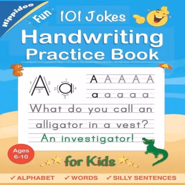 Hippidoo Handwriting Practice Penmanship Workbook for Children, Multicolour
