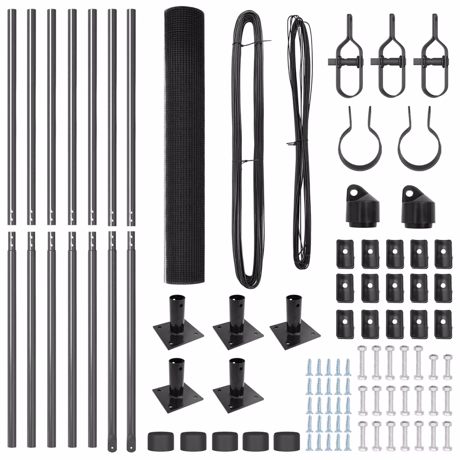 Berkfield Home Grey Steel Welded Wire Fence with 7 Flanged Posts, H: 120 cm, W: 10 m – 4