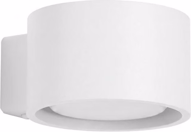 Sollux Lighting minimalist round wall lamp in white, W/D/H: 6 x 10 x 12 cm