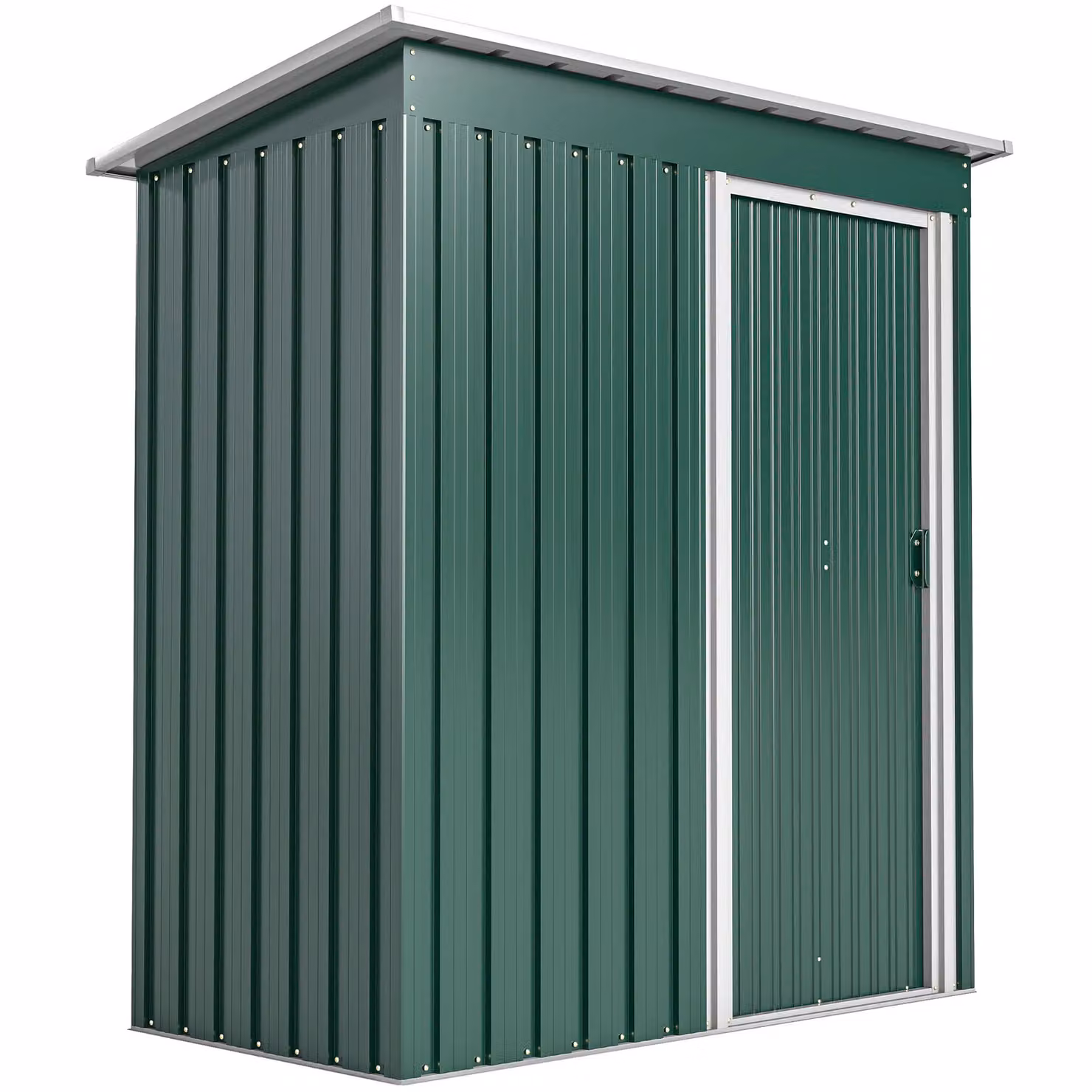 OUTSUNNY Green Metal Garden Storage Shed with Sliding Door and Pent Roof, W/D/H: 152.4 x 91.44 x 182.0 cm – 2