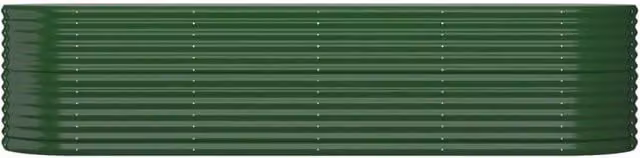Berkfield Home Garden Green Powder-coated Steel Raised Bed W/D/H: 296 x 80 x 68 cm – 1