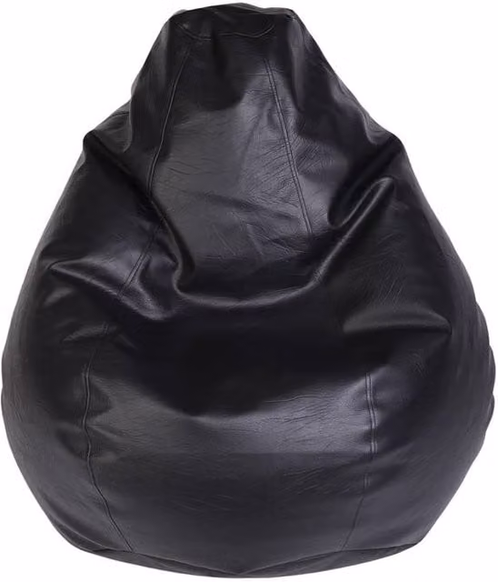 Kaikoo Faux Leather Tear Drop Bean Bag in Black