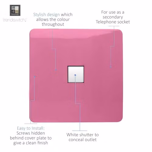 Trendi Artistic Modern Glossy Tactile Telephone Socket in Pink – 2