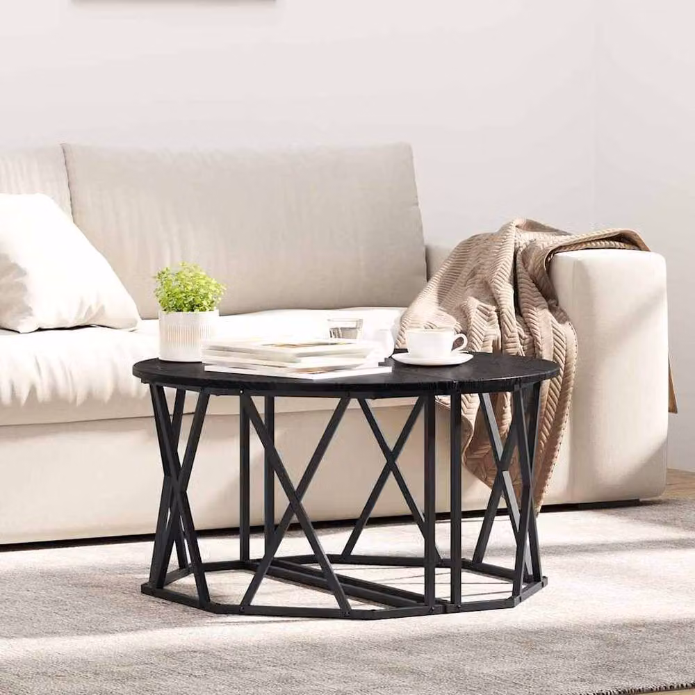 Berkfield Home Elegant Black Oak Coffee Table, W/D/H: 80 x 80 x 42 cm – 2
