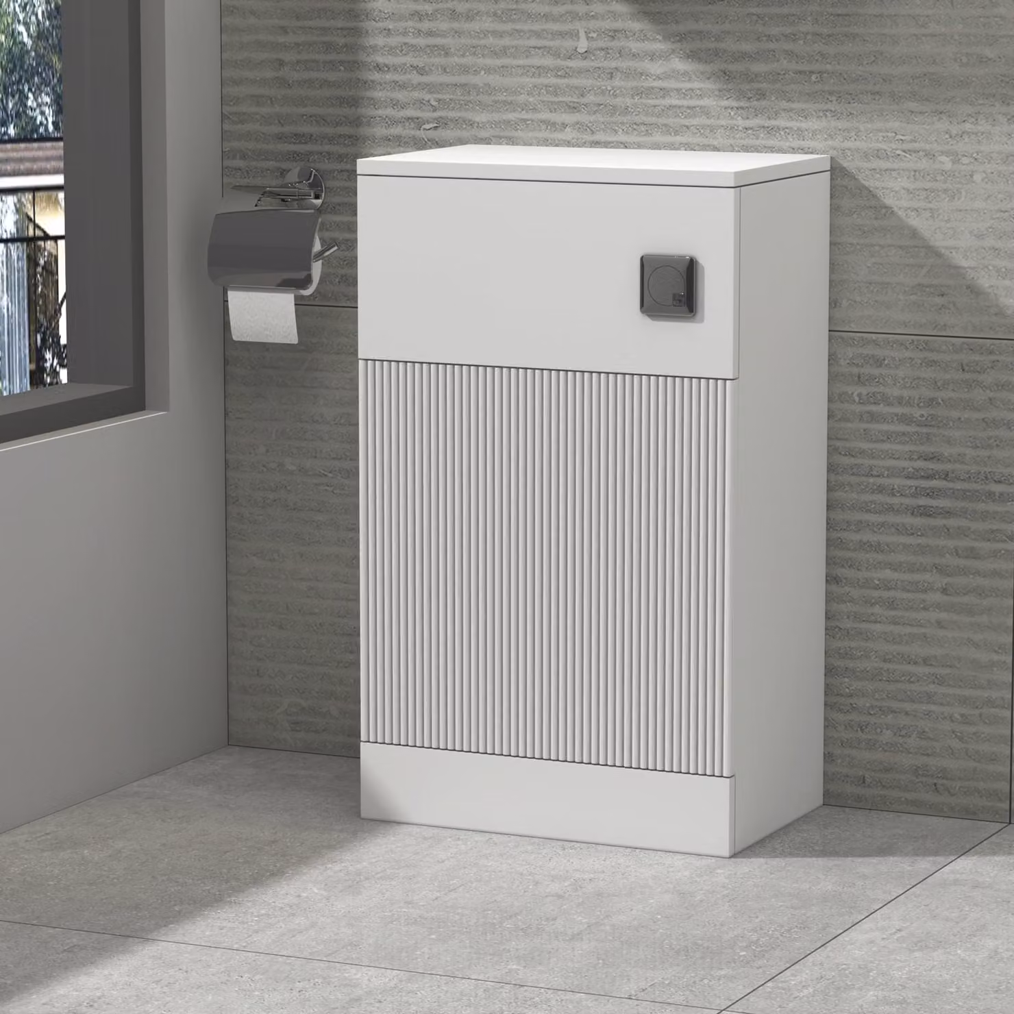 Royal Bathrooms Evora Matt White Fluted Back To Wall WC Toilet Unit Width: 50 cm