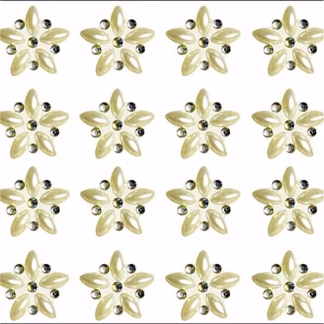 Syntego Pack of 16 Ivory Pearl Resin Flowers in White and Yellow