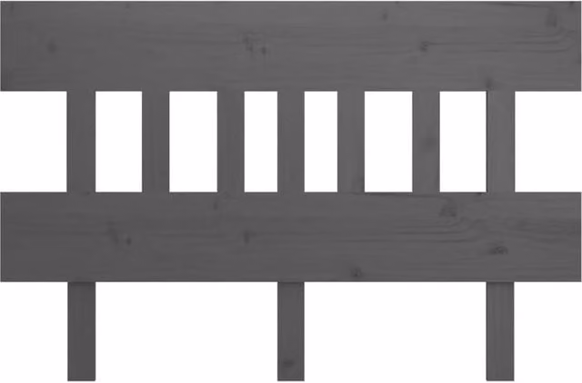 Berkfield Home Beautiful Bed Headboard in Grey Solid Pine Wood, W: 203.5 cm, D: 3 cm, H: 81 cm