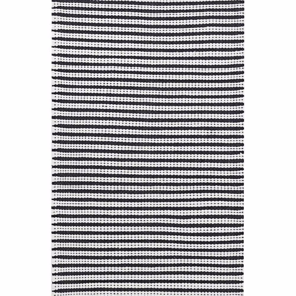 Wyld and Coco Handwoven Cotton and Polyester Striped Rectangular Modern Rug in White and Blue, W: 80 cm, L: 150 cm – 2
