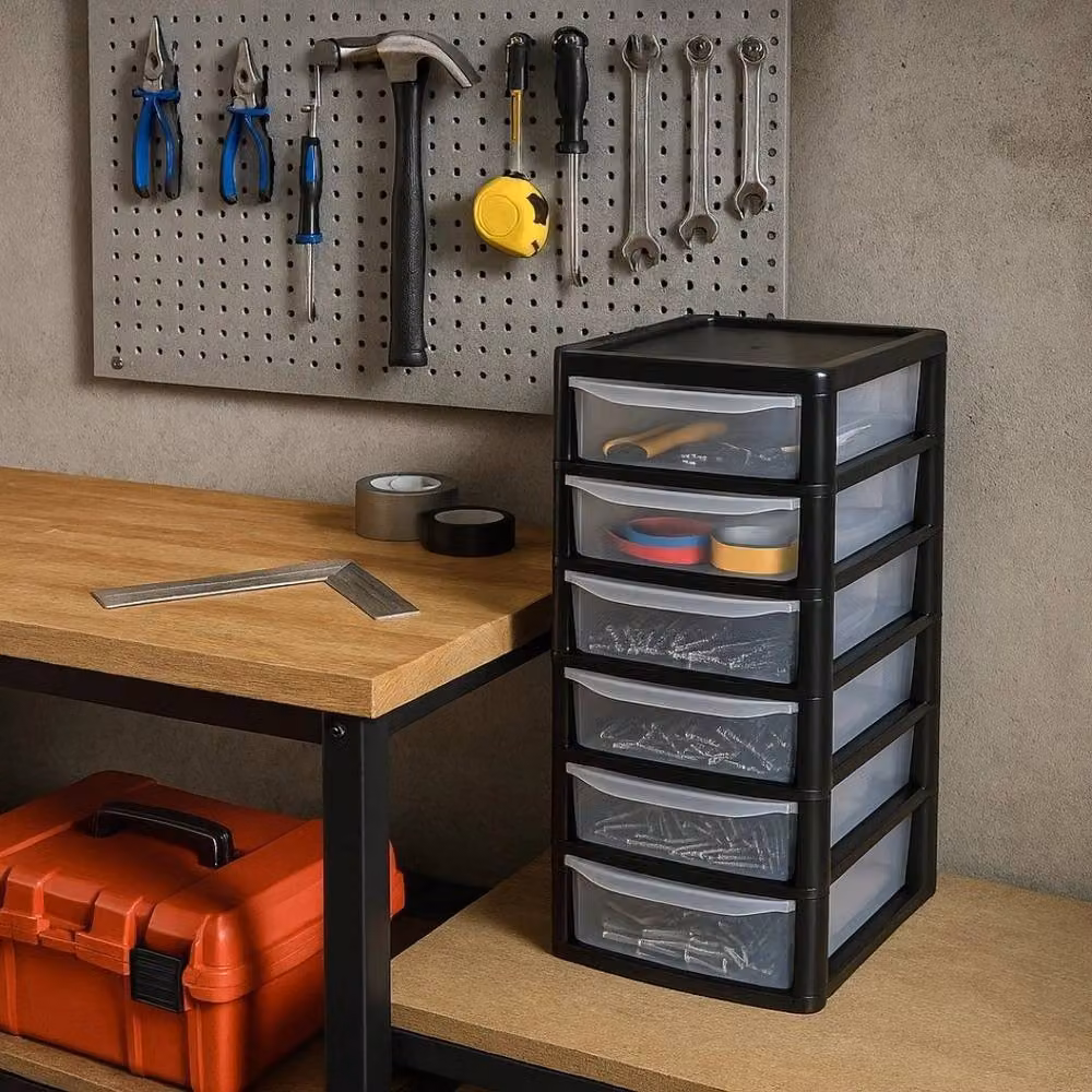 Kelvenix A4 6 Drawer Plastic Storage Unit in Black – 3