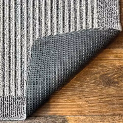 My Mat Silver and Grey Striped Stain Resistant Kitchen Runner, W: 67 cm, L: 200 cm – 3
