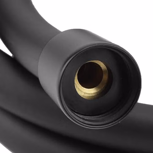 Nes Home Matt Black 1.5m Smooth PVC Flexible Shower Hose with Brass Connectors – 2