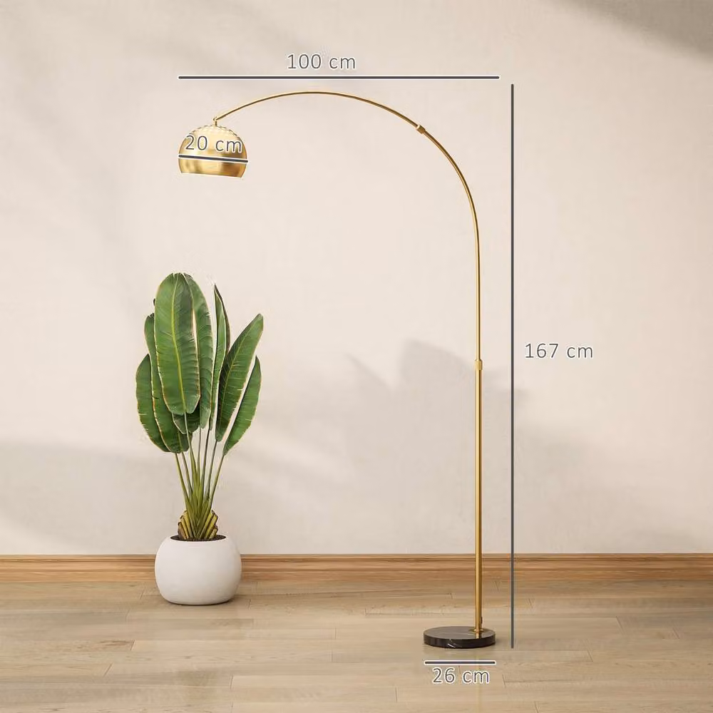Wyld Haus Ketota Black and Gold Arc Floor Lamp with Adjustable Bell Shade, Height: 167 cm – 4