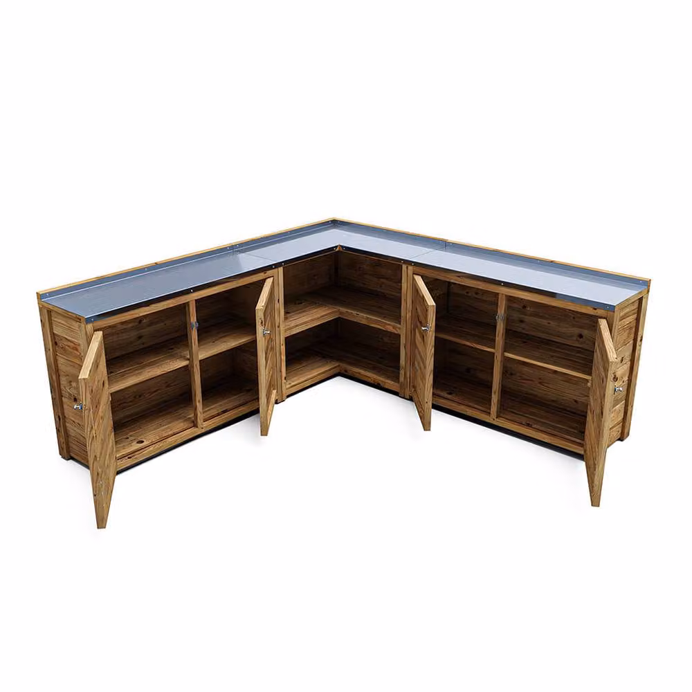 Dunster House Double Garden Kitchen in Brown, W: 200 cm, D: 200 cm – 2