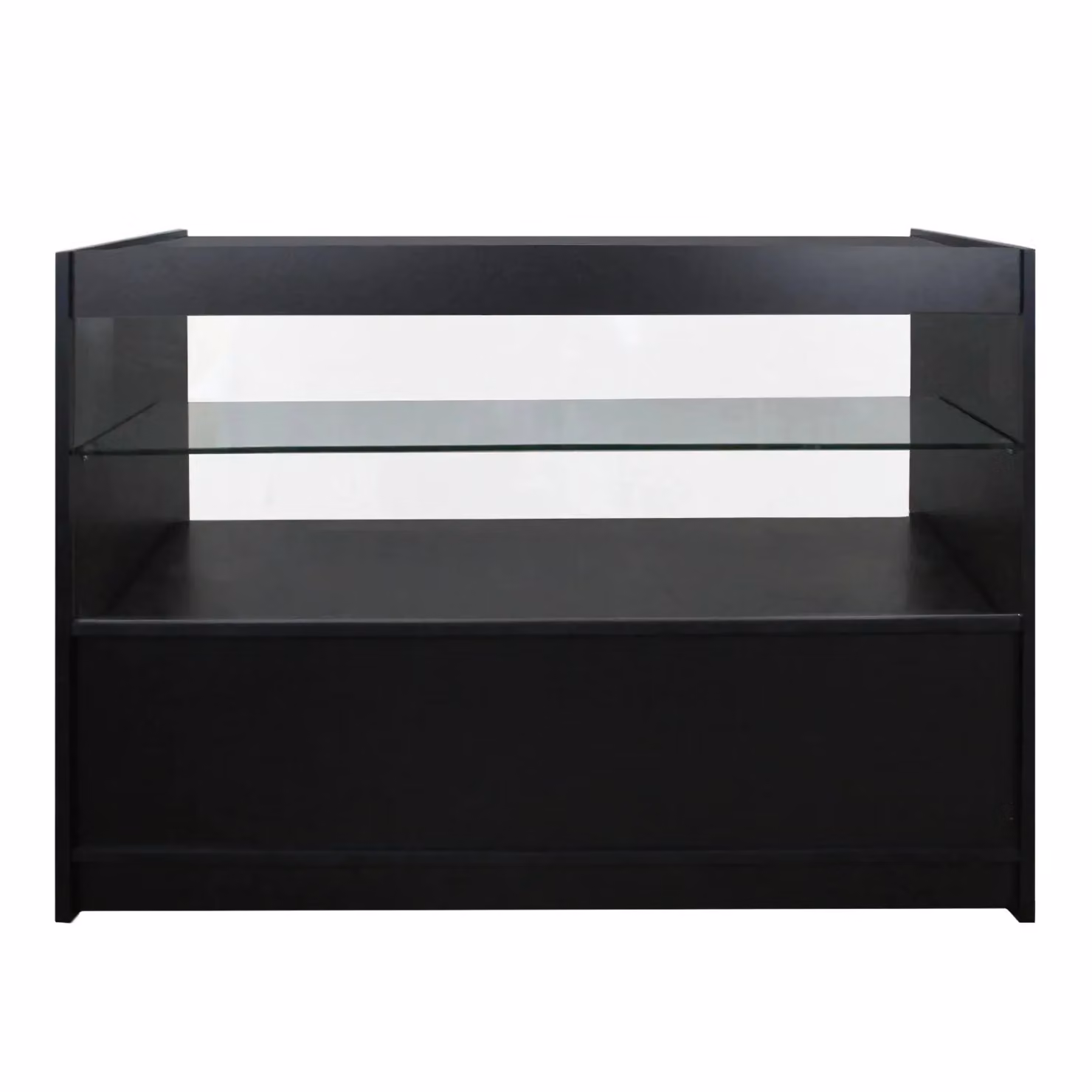 Monstershop C1200 Straight Shop Counter with Glass Doors and Internal Shelves in Black – 2
