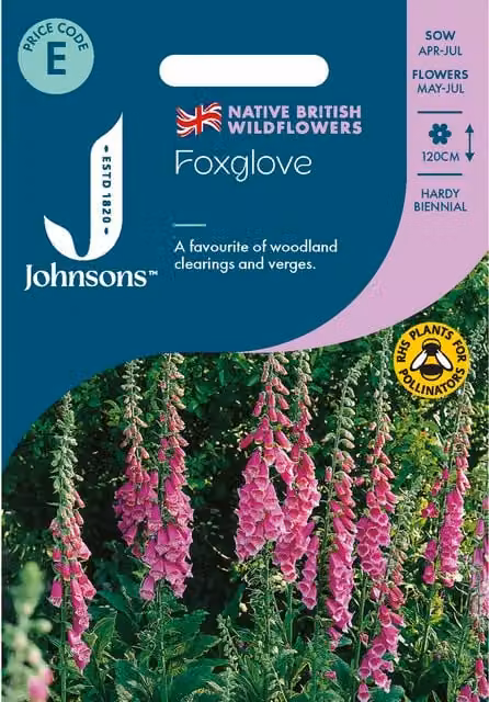 Johnsons Seeds Foxglove Ornamental Flower Seeds, Pink and Green