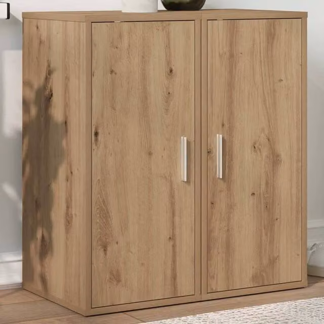 Berkfield Home Artisan Oak Shoe Cabinets, 2 Piece Set in Brown, W/D/H: 32 x 35 x 70 cm