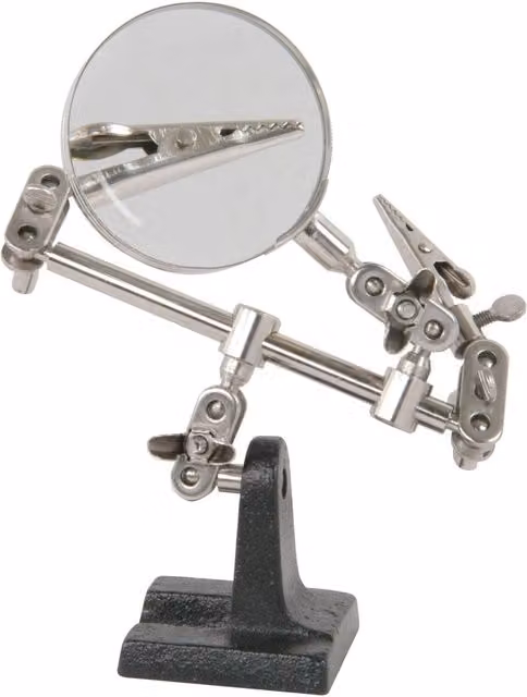 Mercury Helping Hand with 3x Magnifying Glass in Black and Silver