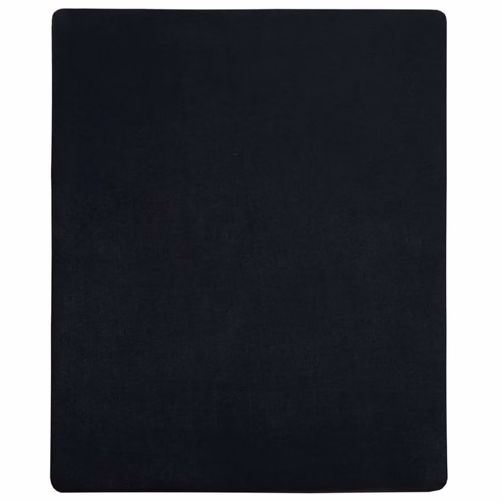 Berkfield Home Black Cotton Jersey Fitted Sheet W: 140 cm, L: 200 cm – 2