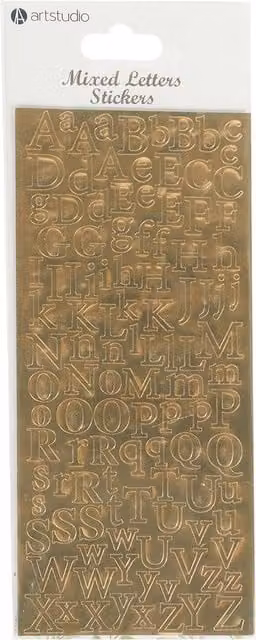 Art Studio Gold Mixed Alphabet Stickers