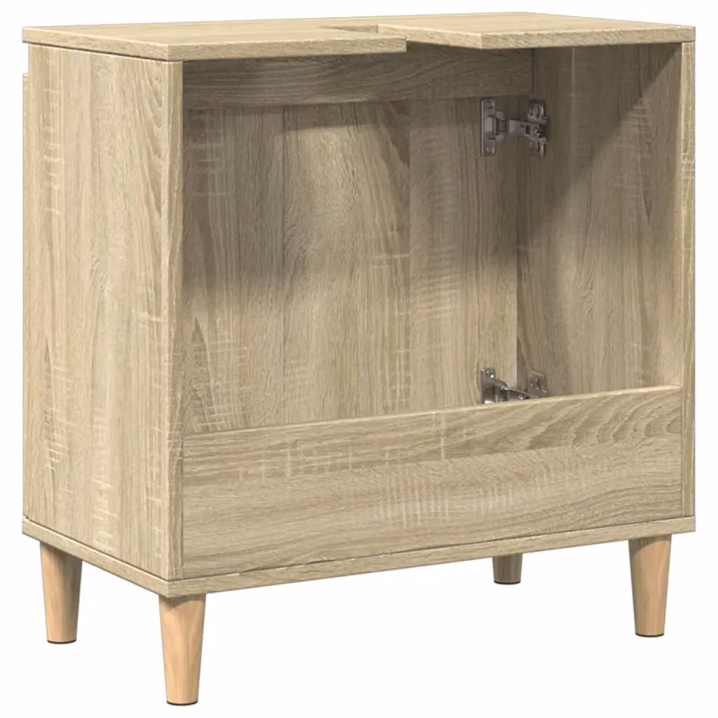 Berkfield Home Sonoma Oak Sink Cabinet in Brown, W/D/H: 58 x 33 x 60 cm – 2