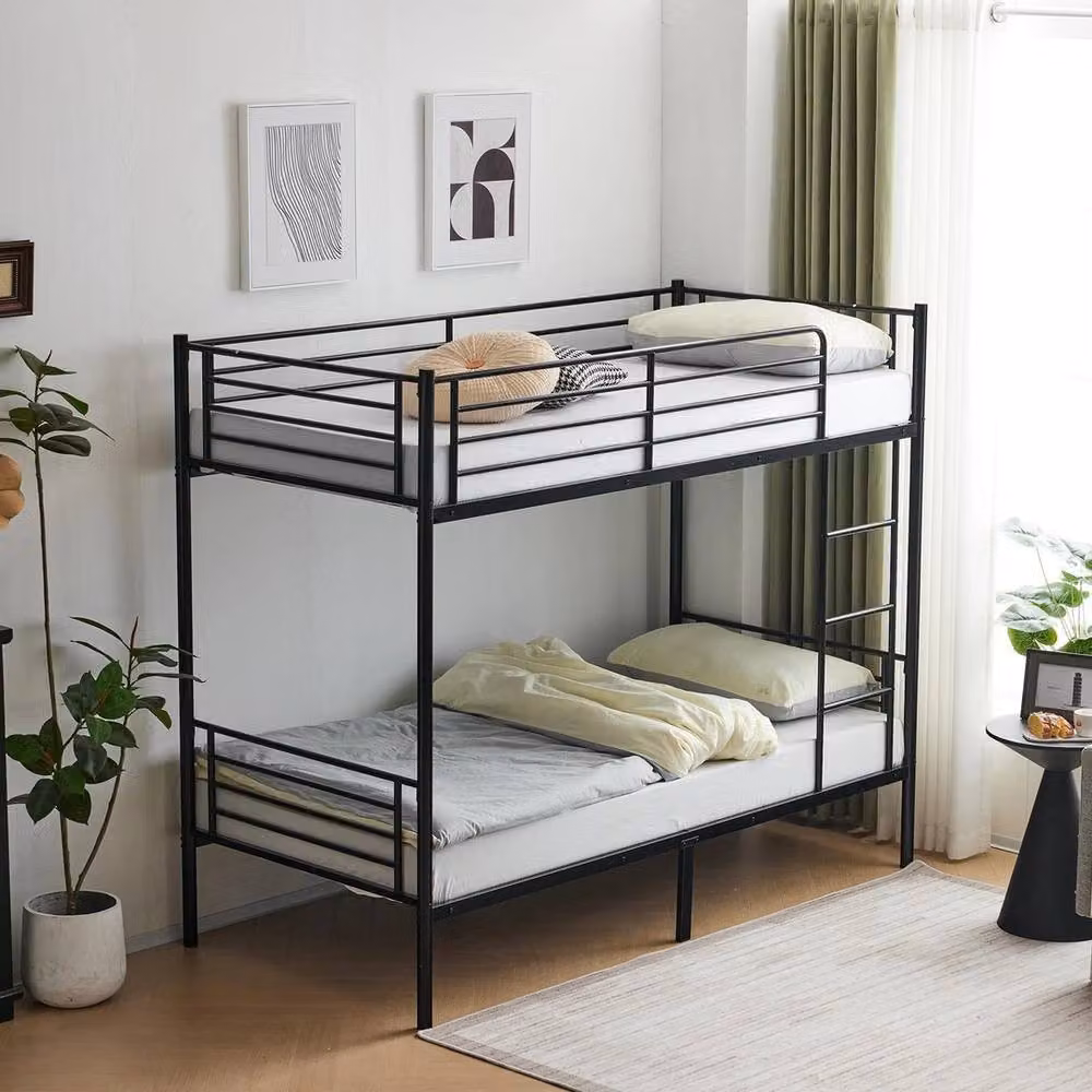SPETLEK Metal Double Bunk Bed Frame in Black, W/D/H: 140 x 200 cm – 3