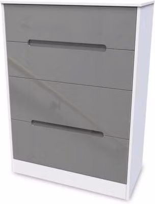 Welcome Monaco Gloss 4 Drawer Deep Chest of Drawers in Grey