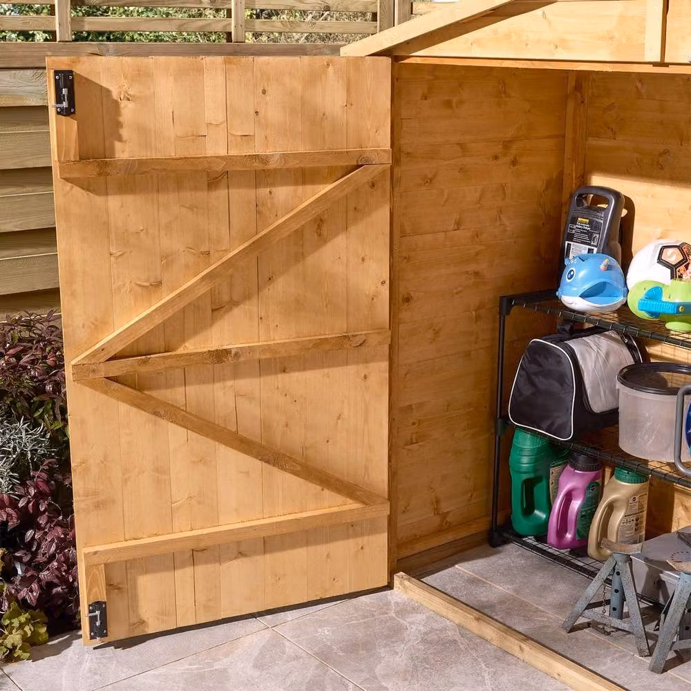 Rowlinsons Shiplap Apex Wallstore in Brown, W186.5 x D87 x H166 cm – 3