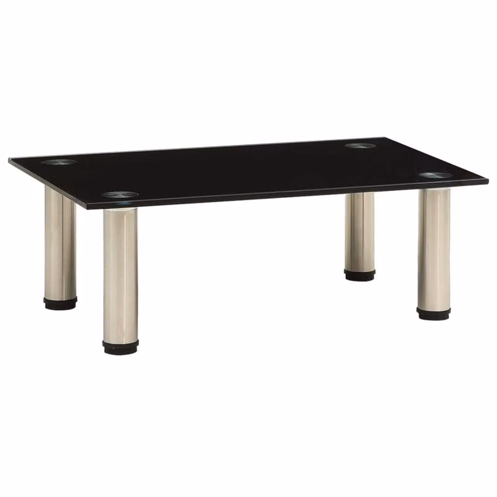 Berkfield Home Modern Black TV Stand with Tempered Glass and Metal, W/D/H: 40 x 35 x 17 cm – 2